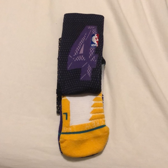 NWT STANCE X KOBE BRYANT "THE FINAL" SOCKS PURPLE AND GOLD BLACK MAMBA 9-12 - Picture 5 of 7